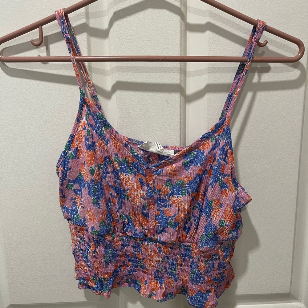Floral Smocked Women's Crop Cami Top